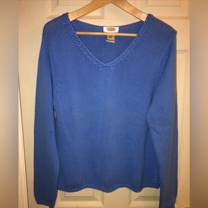Talbots cotton sweater. Size XL. Vintage vneck shaker style sweater